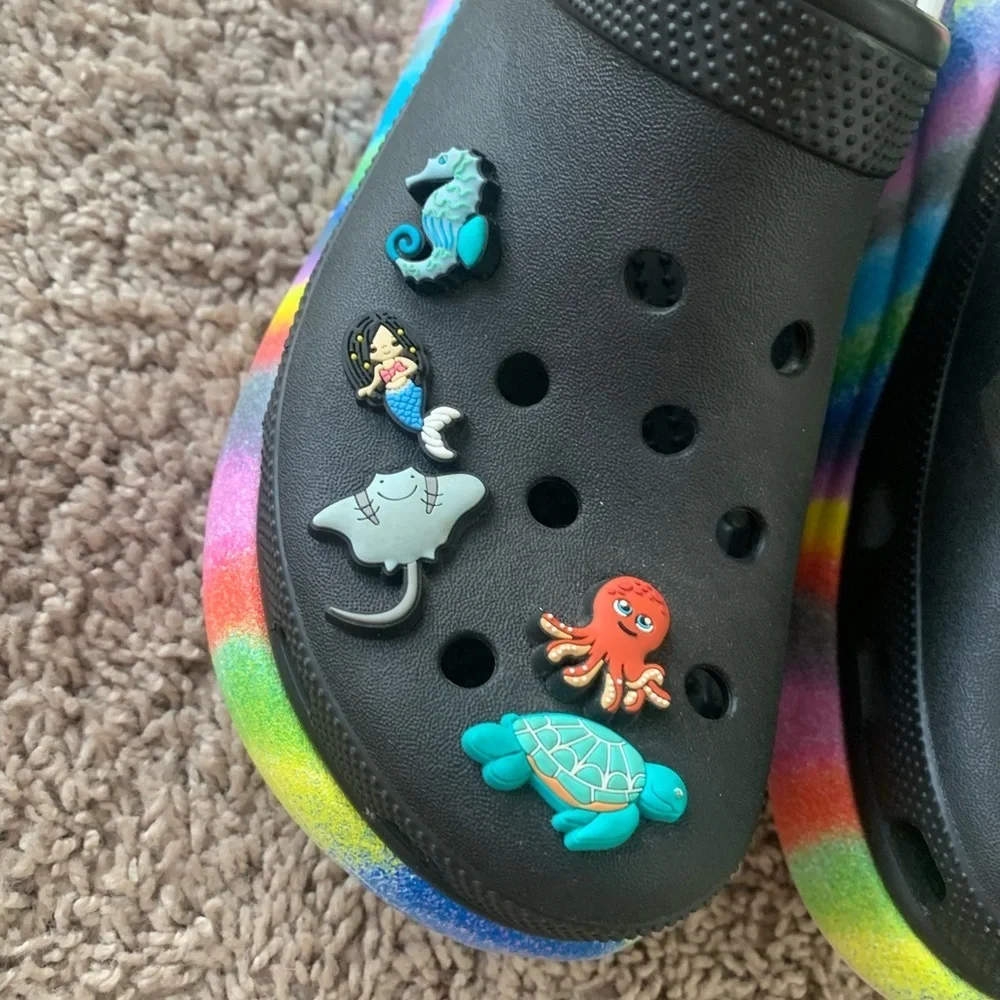 Crocs Multi Spray Dye Platform Clogs Sandals